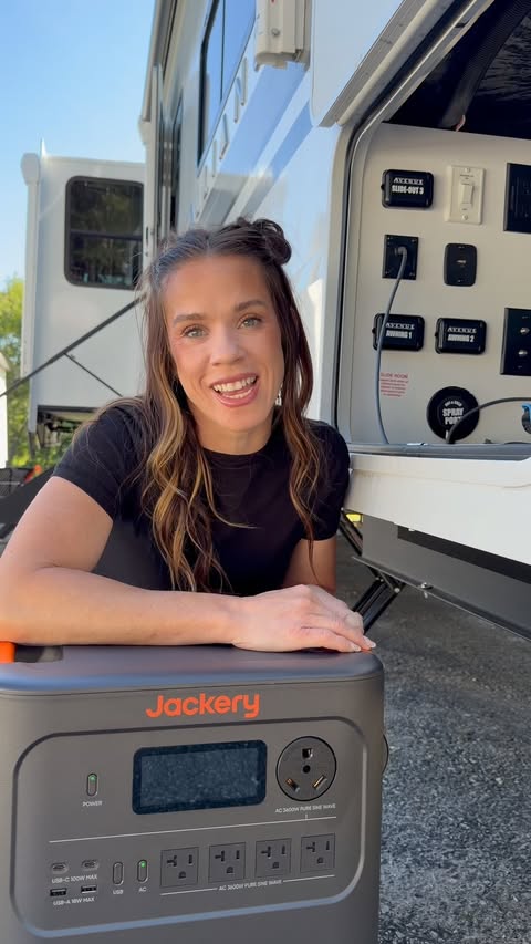 Instagram post by @taybricee for Jackery. Caption reads: Packing the New Camper with @jackeryusa . . Power....