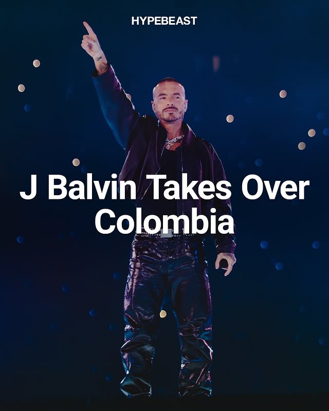 Instagram post by @hypebeastlatam for HYPEBEAST. Caption reads: De Colombia para el Mundo 🇨🇴

@jbalvin concludes....