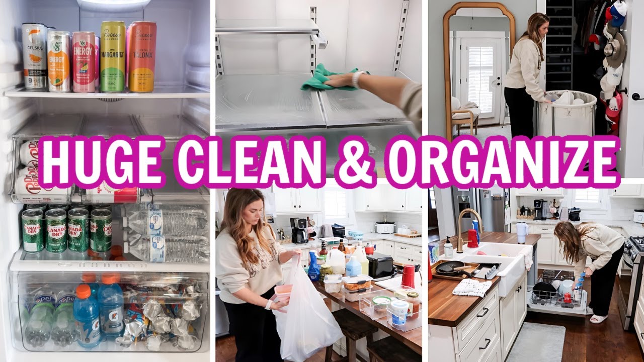 YouTube post by @Amy.Darley for Lowe's. Caption reads: CLEAN AND ORGANIZE WITH ME with LOWE’S | FRIDGE....