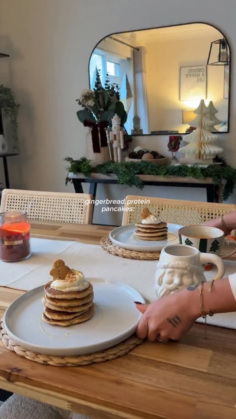 Instagram post by @lifewith.leila for Protein Works. Caption reads: never fails me @proteinworks vegan protein pancake....