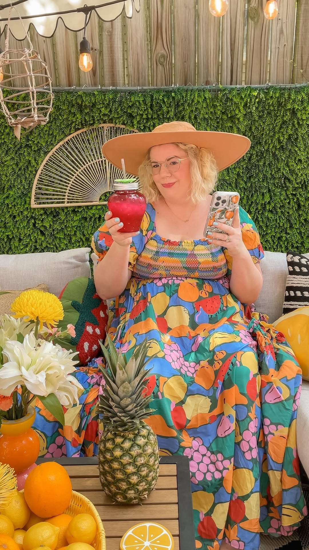 Instagram post by @emilywelchstyle for Otterbox. Caption reads: Vacation without having to leave my house? Ok.....