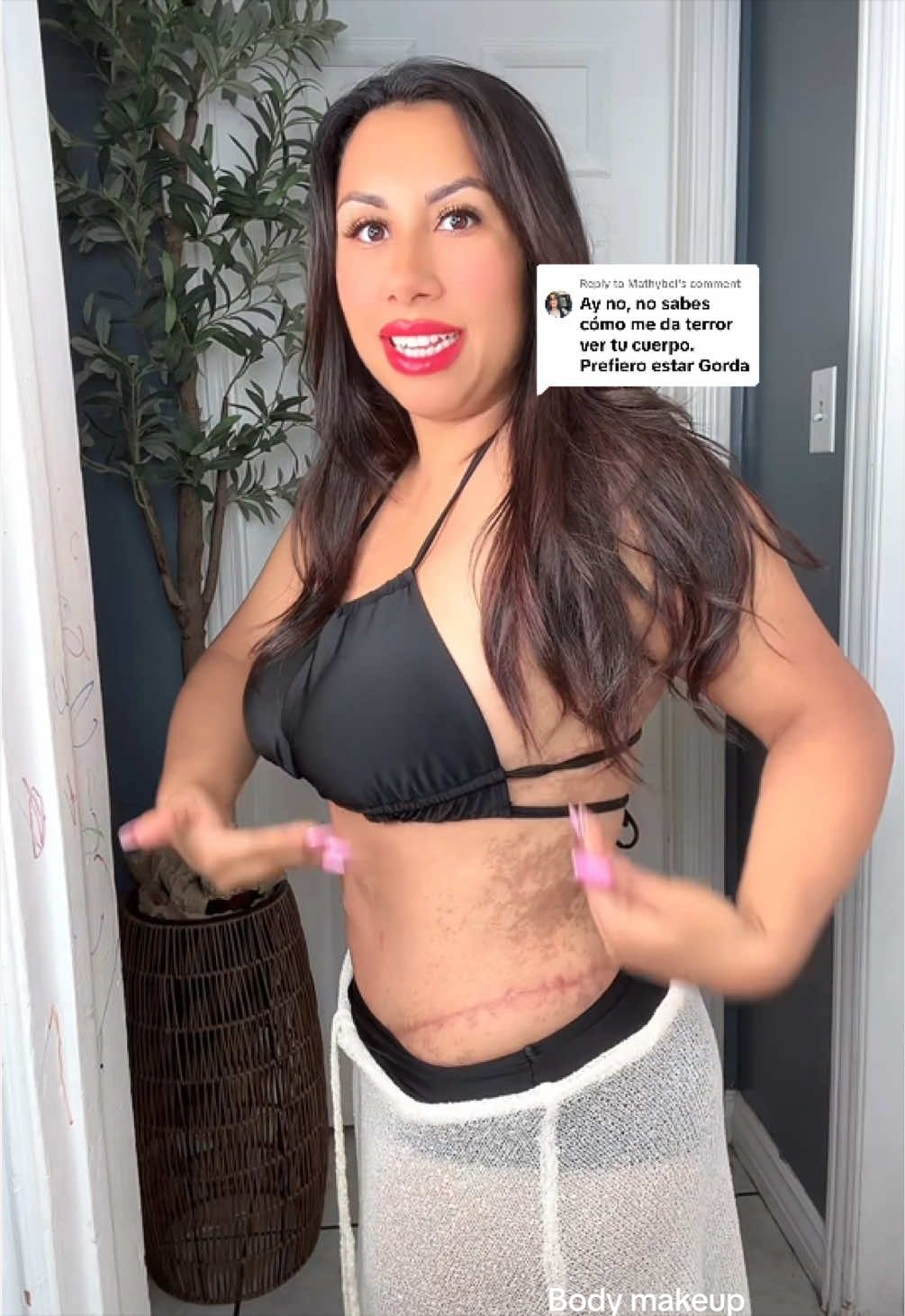 TikTok post by @julie.ana01 for Westmore Beauty. Caption reads: [...] plastic surgery scars! @Westmore Beauty....
