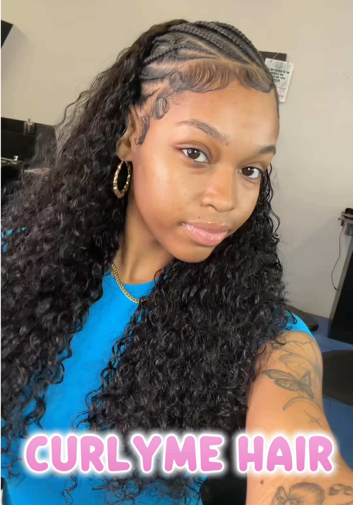 TikTok post by @gigi.toopretty for Curlyme. Caption reads: [...] 😫😍!! 10/10 definitely recommend 🩷....