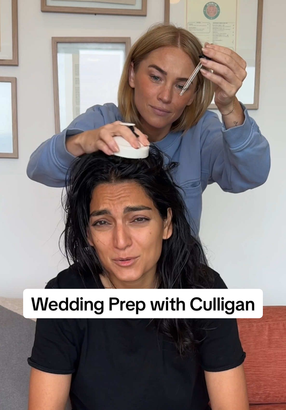 TikTok post by @alixtraeger for Culligan. Caption reads: #CulliganPartner Wedding prep starts with our....