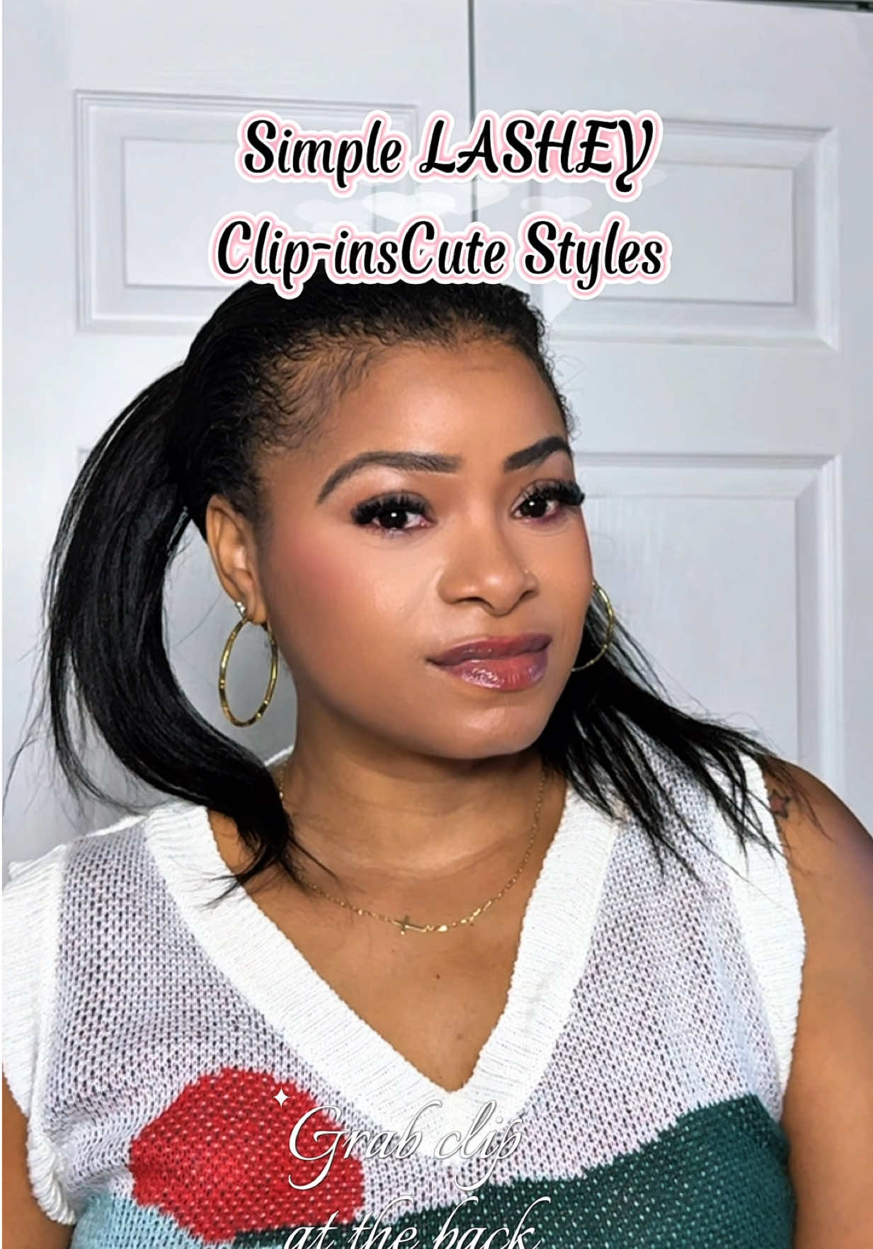 TikTok post by @venusdolls1 for Lashey Hair. Caption reads: [...] This LASHEY clip-ins is the vibe. ✨....