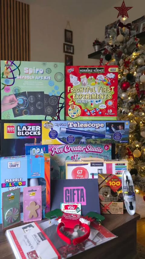 Instagram post by @elizabeth_rebecca_twins2020 for Ryman. Caption reads: Ad| Need a last-minute gift? Ryman has you covered....