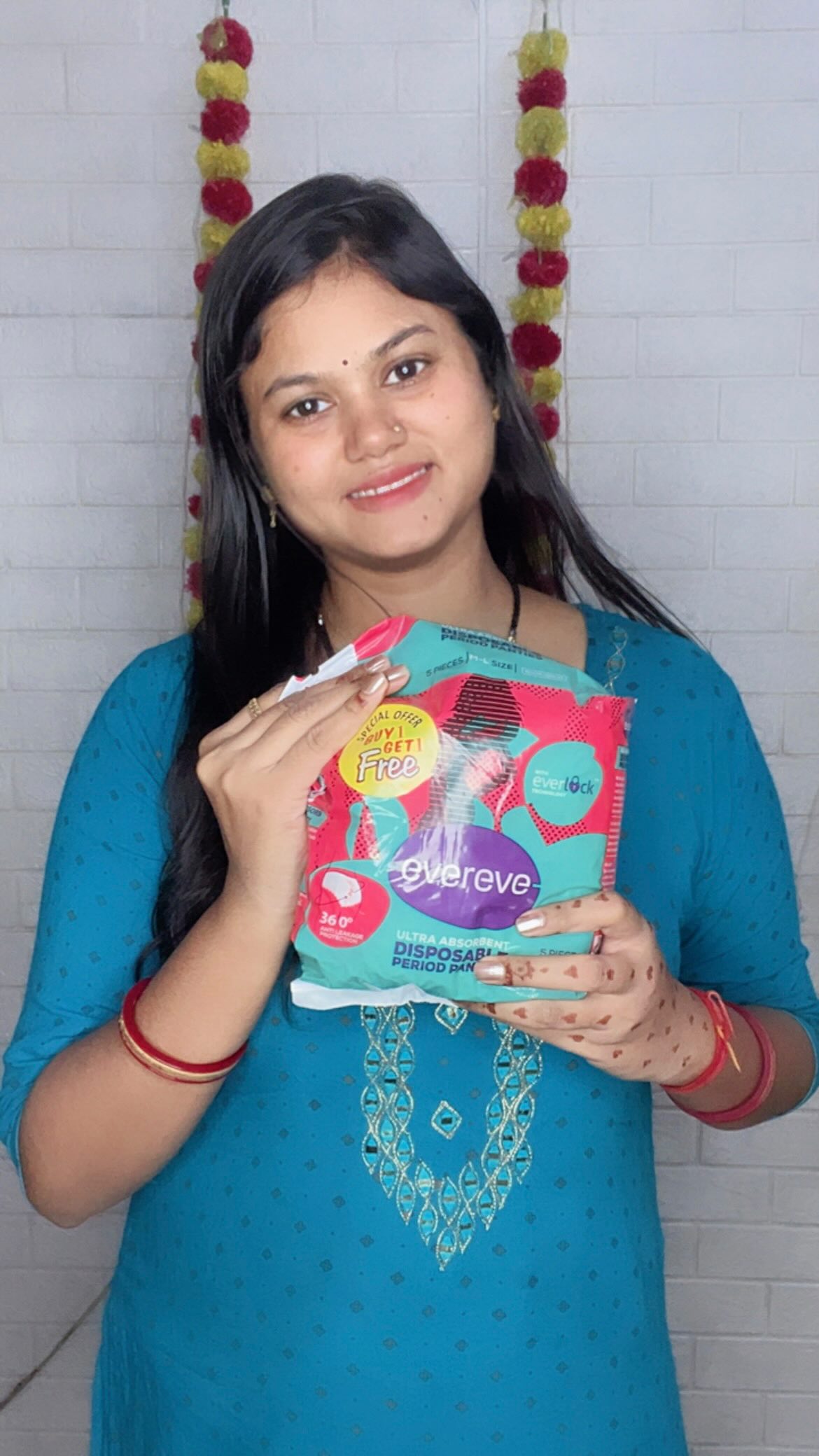 Instagram post by @iamsandhya_sushant for EVEREVE. Caption reads: #2
From heavy days to happy days — I trust Evereve....