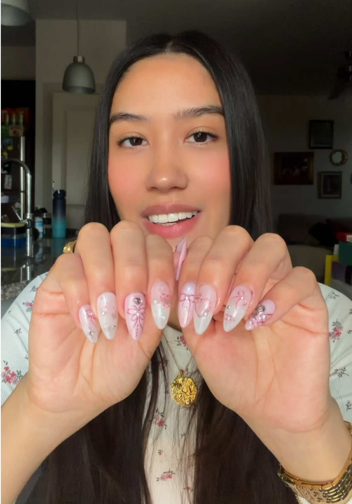 TikTok post by @annaleesah for Ersa Nails. Caption reads: My Valentine’s Day nails from @Ersa Nails....