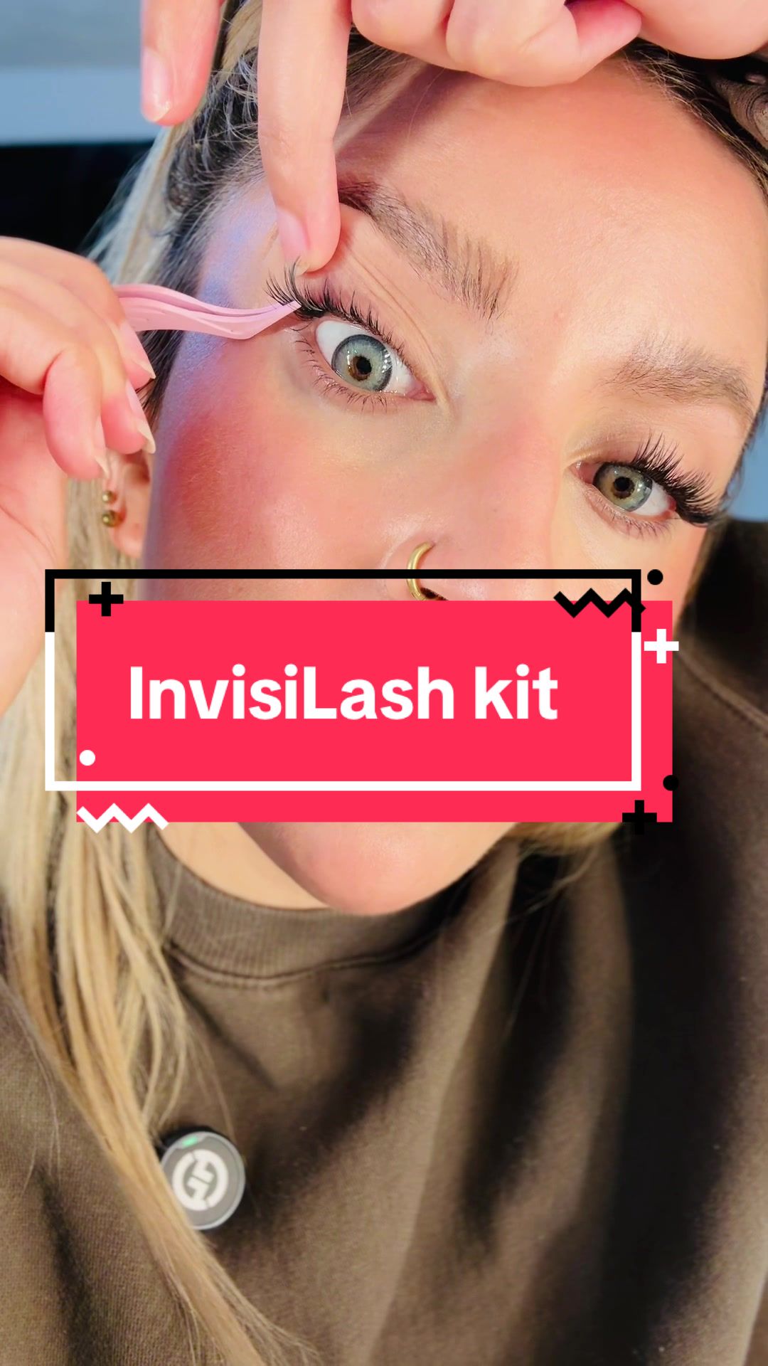 TikTok post by @thecheezyfamily1 for TATTI LASHES. Caption reads: InvisiLash kit by @TATTI LASHES , they last a week....