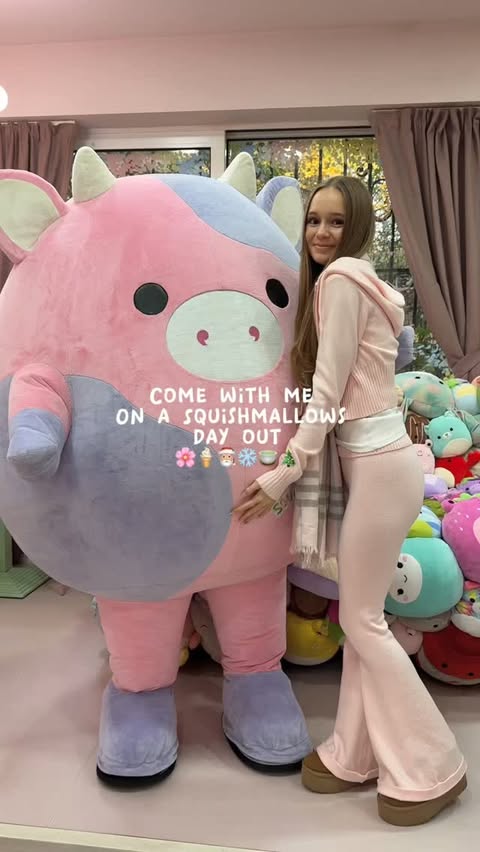 Instagram post by @sabspreppys for Squishmallows. Caption reads: AD This is your sign to have a Squishmallows day....