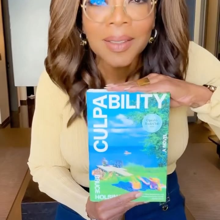 Instagram post by @oprah for Starbucks. Caption reads: Our next book club selection is “Culpability” by....