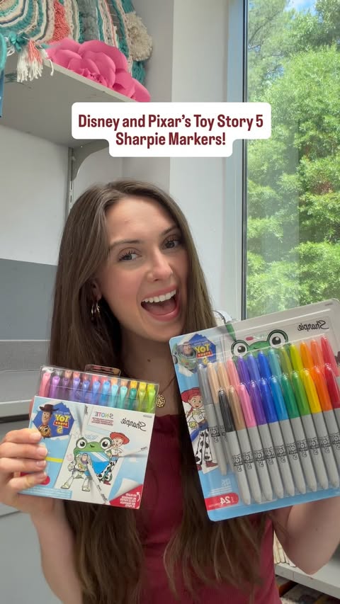 Instagram post by @gracabo.art for Sharpie. Caption reads: [...] the new Toy Story 5 collection from @sharpie....