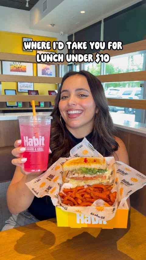 Instagram post by @iviethefoodie for The Habit Burger Grill. Caption reads: #HabitPartner Is this the best meal deal you can....