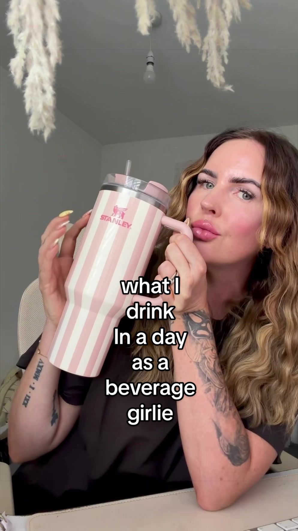 TikTok post by @mrsleonieholland for Myla's Moss. Caption reads: [...] coffees I need to function but hey ho....