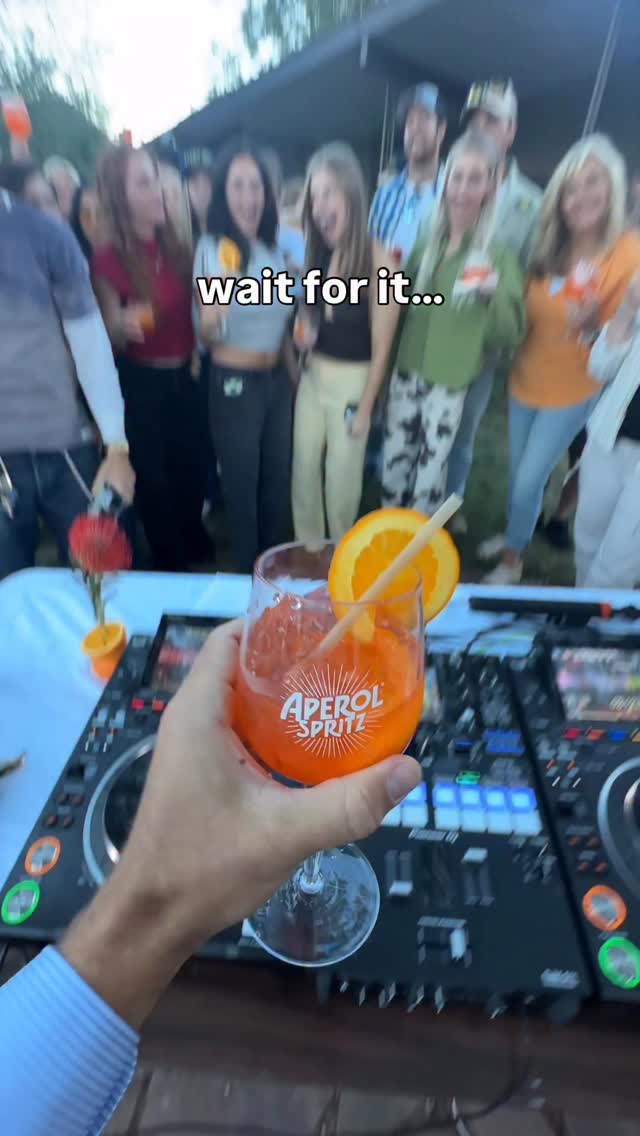Instagram post by @rhetorik for Aperol Spritz. Caption reads: [...] first Red Rocks show as a local, and....
