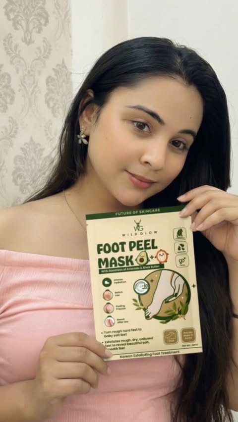 Instagram post by an influencer for WildGlow Skincare. Caption reads: Comment 'link' if you want baby soft feet like....