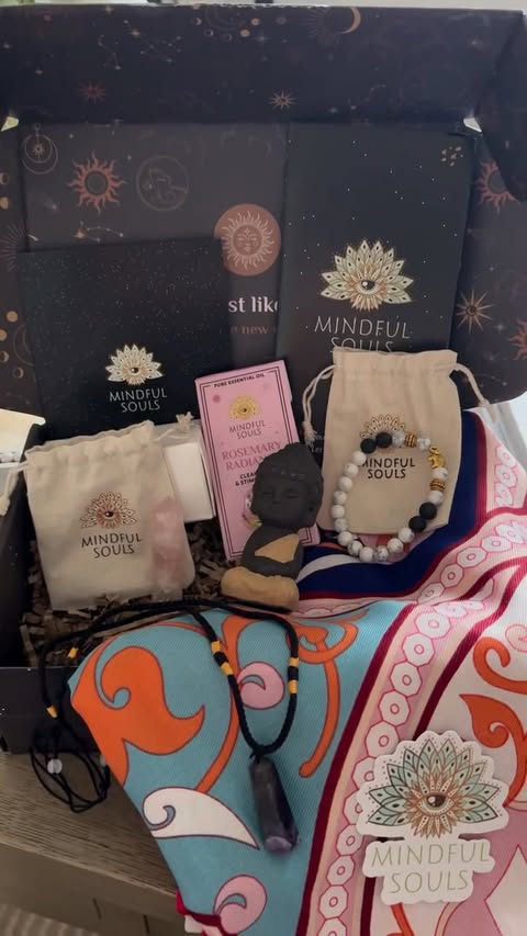 Instagram post by @mumlifeadventuresne for Mindful Souls. Caption reads: Let’s unbox my Mindful Soul subscription box… Use....