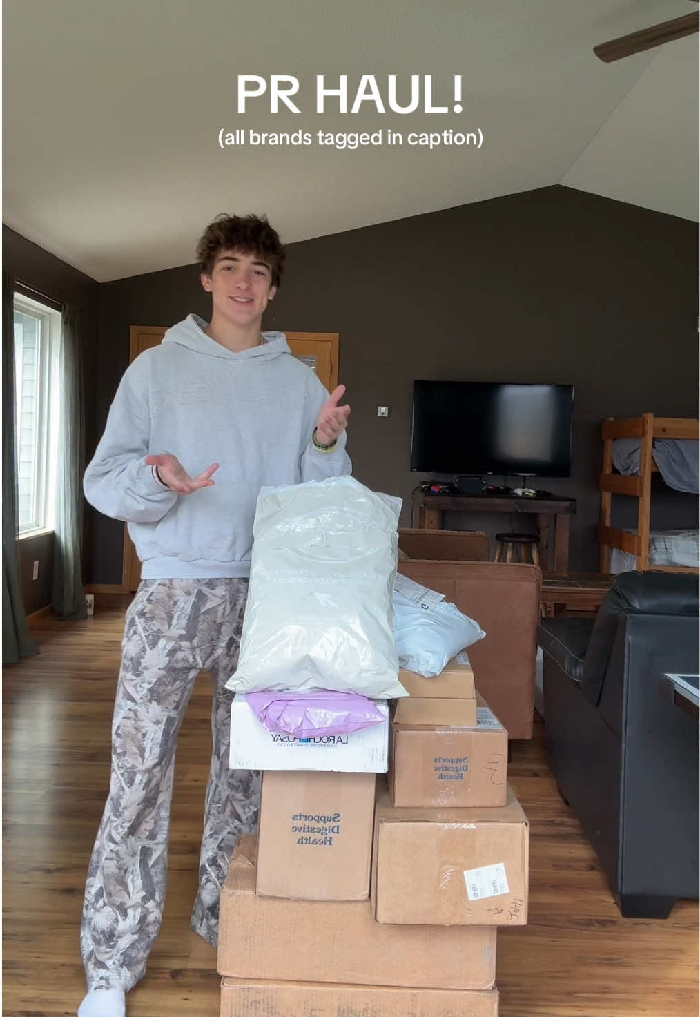 TikTok post by @thejimmyjensen for LaRochePosayUS. Caption reads: Thank you so much!! @TENA LOVEOFGOD @sun woven....