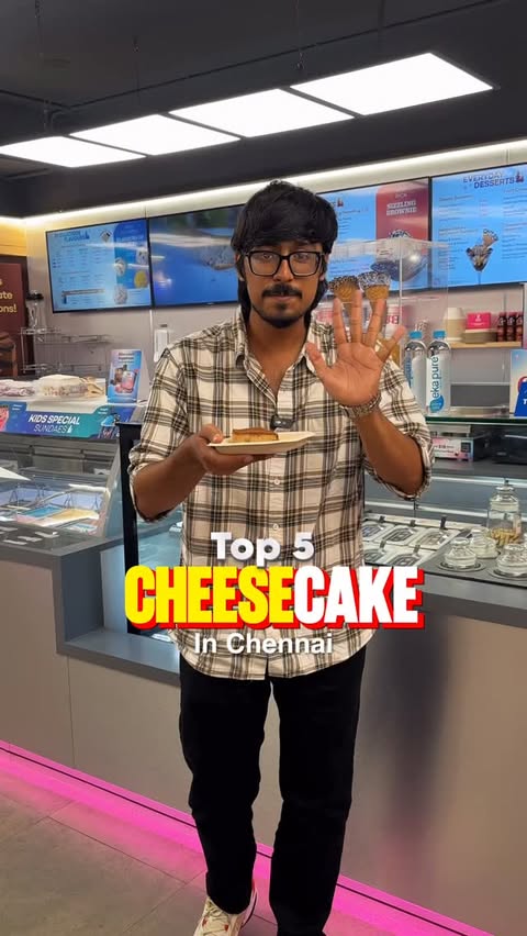 Instagram post by @peppa_foodie for Baskin-Robbins. Caption reads: Top 5 Cheesecake in Chennai ✨🤌🏻🧨 . . . 📝 📍....
