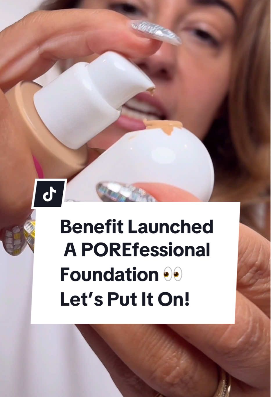 TikTok post by @thelipsticklesbians for Benefit Cosmetics. Caption reads: #BenefitPartner @Benefit Cosmetics just dropped....
