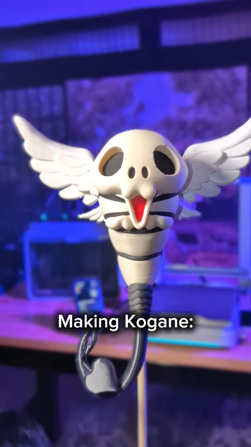 Instagram post by @lelegacycrafting for Creality. Caption reads: [...] lifesize Kogane 🪽🪽🪽🪽 Printed on....