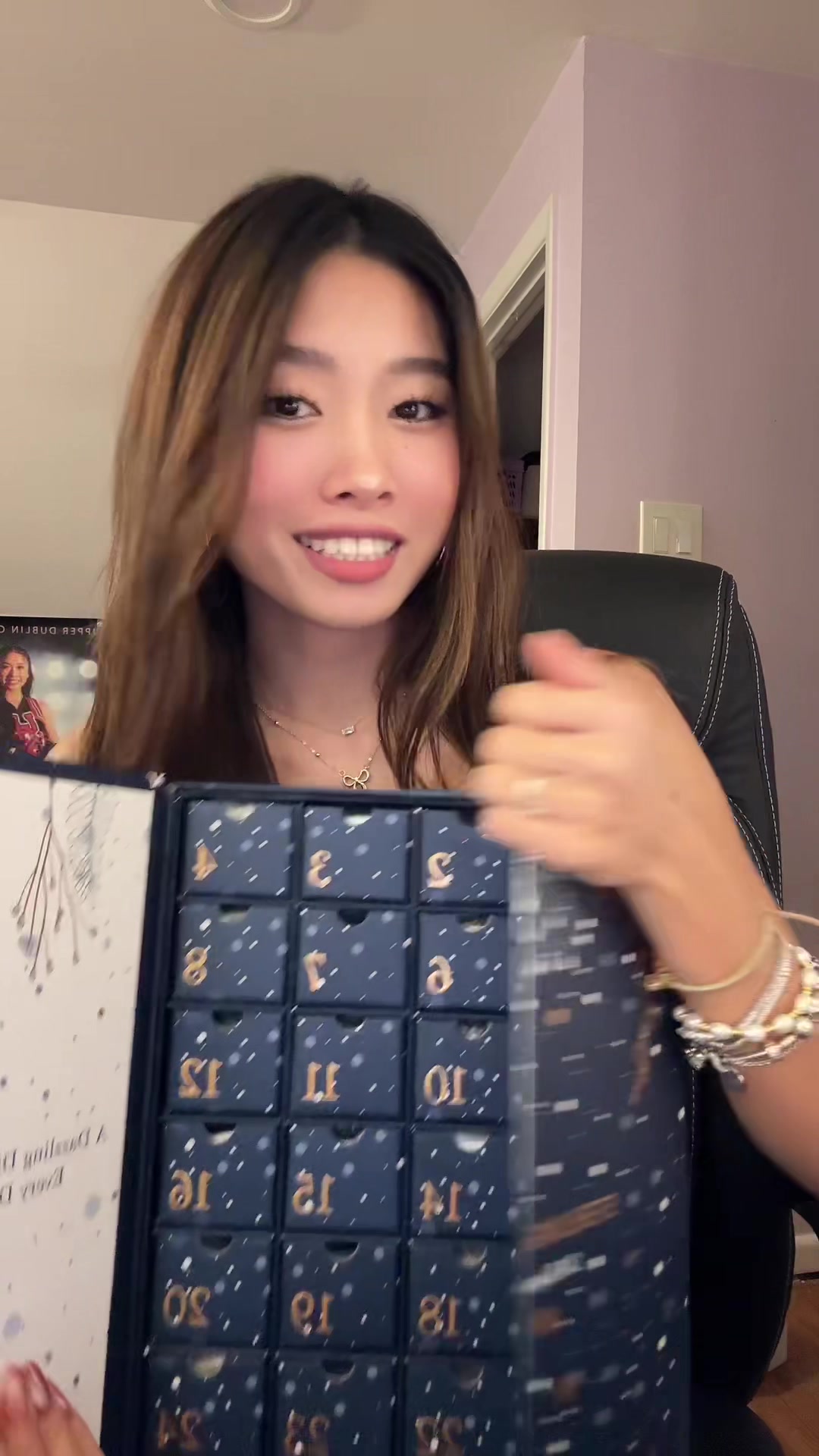 TikTok post by @tiltedtiramisu for Sterling Forever. Caption reads: [...] AHHH #adventcalendar #jewelry....