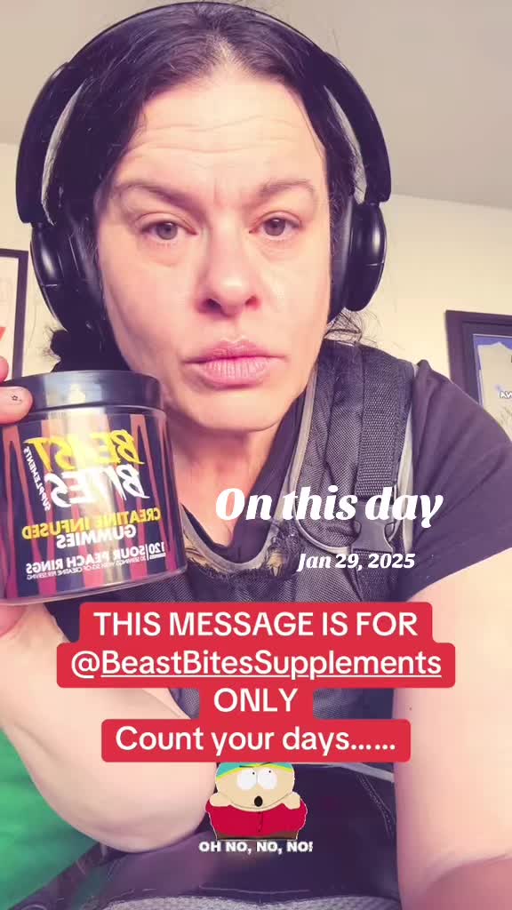 TikTok post by @talknice756 for Beast Bites. Caption reads: #onthisday @Beast Bites Supplements #creatine #fyp....