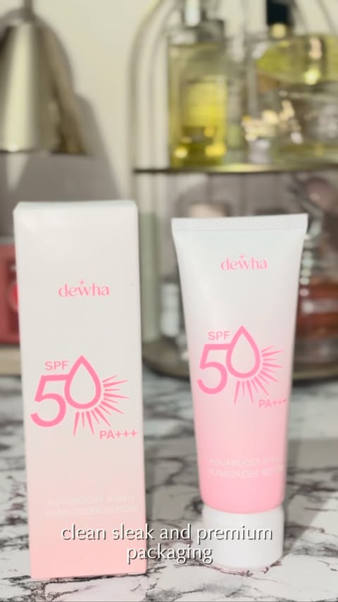 Instagram post by @honeyfaeryl for Dewha Skin. Caption reads: Sunscreen, but make it skincare ☀️✨
The revamped....