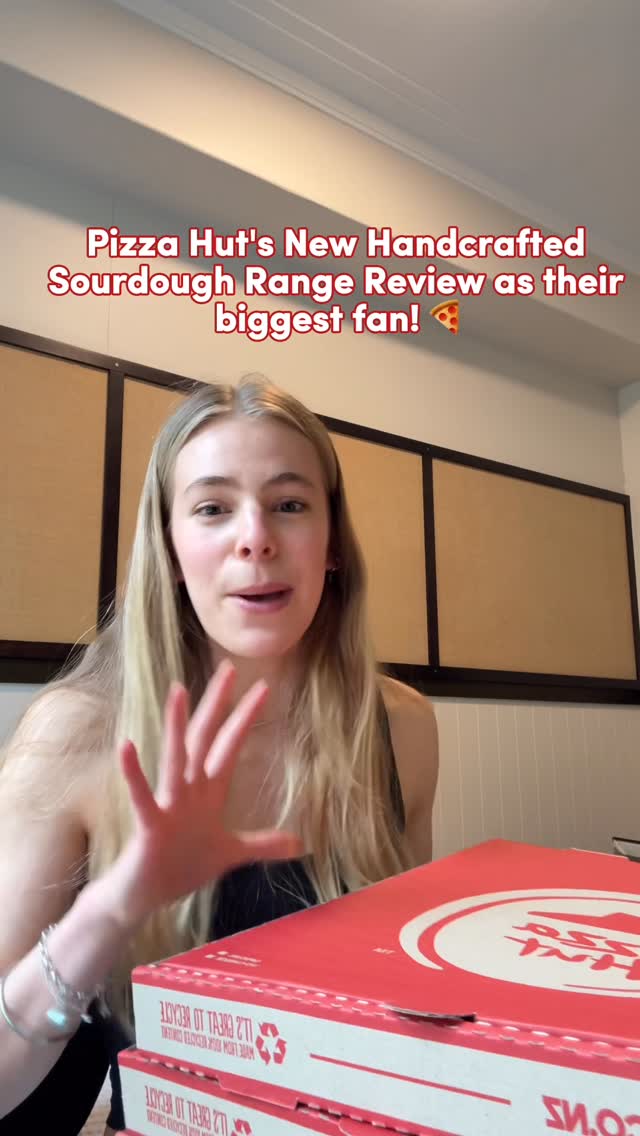 Instagram post by @savannah.blewden for Pizza Hut. Caption reads: I am a Pizza Hut FANGIRL and this new Handcrafted....