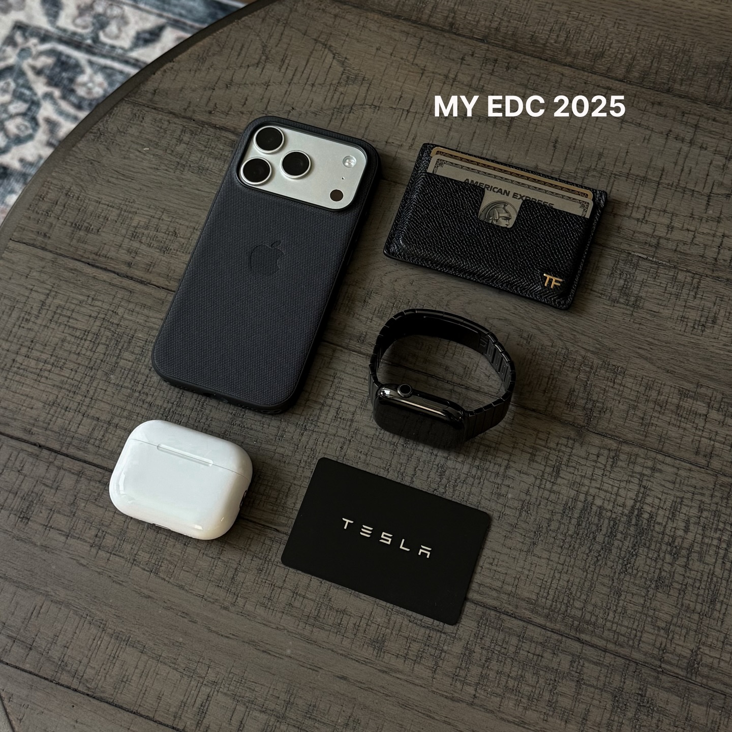 Instagram post by @imaaduuddin for Tesla. Caption reads: My Everyday Carry Heading Into 2026👌🏽

Here’s a....