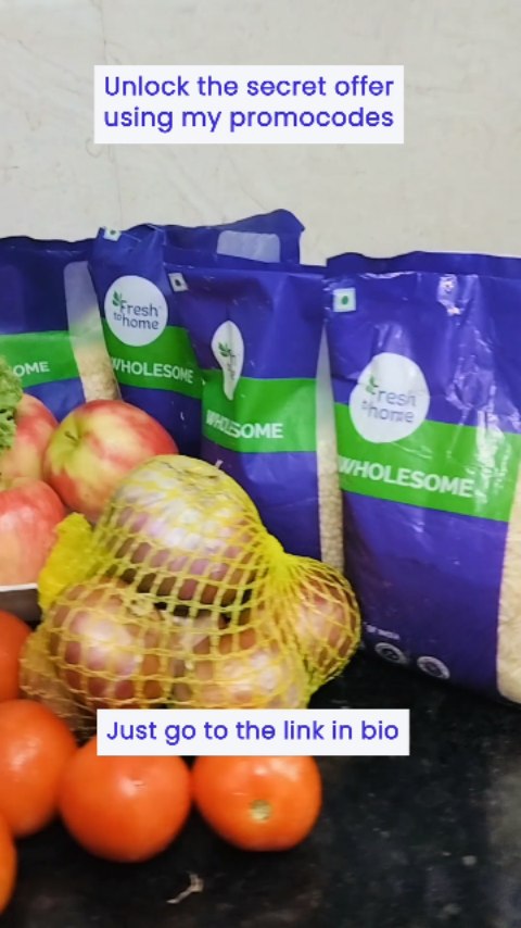 Instagram post by @brahmaanshi_vlogger_07777 for freshtohome. Caption reads: #ad  Now Get FreshToHome Vegetables and Groceries....