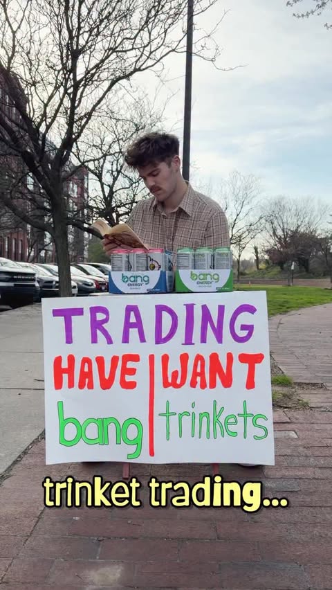Instagram post by @seanedenn for Bang Energy Drink. Caption reads: trinket trading x @bangenergy … perfect combo....