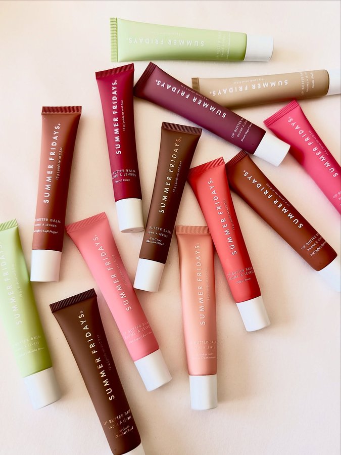 Instagram post by @evamm55 for Summer Fridays. Caption reads: Friday lip essentials from @summerfridays Take....