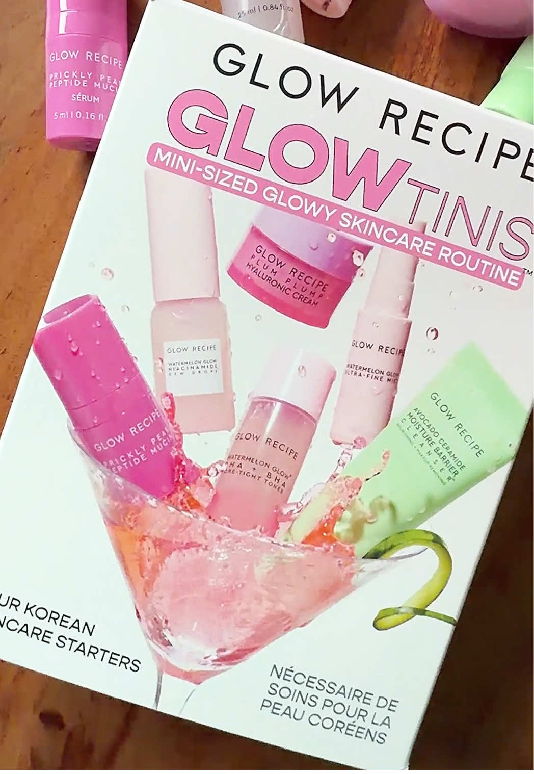 TikTok post by @krism8888 for Glow Recipe. Caption reads: [...] is this new minis set from Glow Recipe?!....