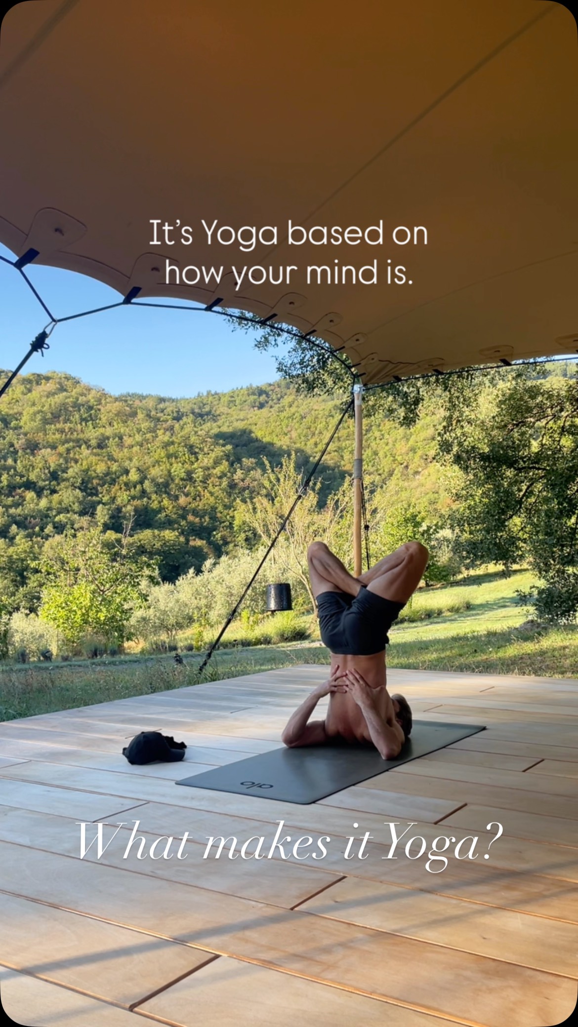 Instagram post by @joshkrameryoga for Alo Yoga. Caption reads: Physical ability does not make you more or less of....