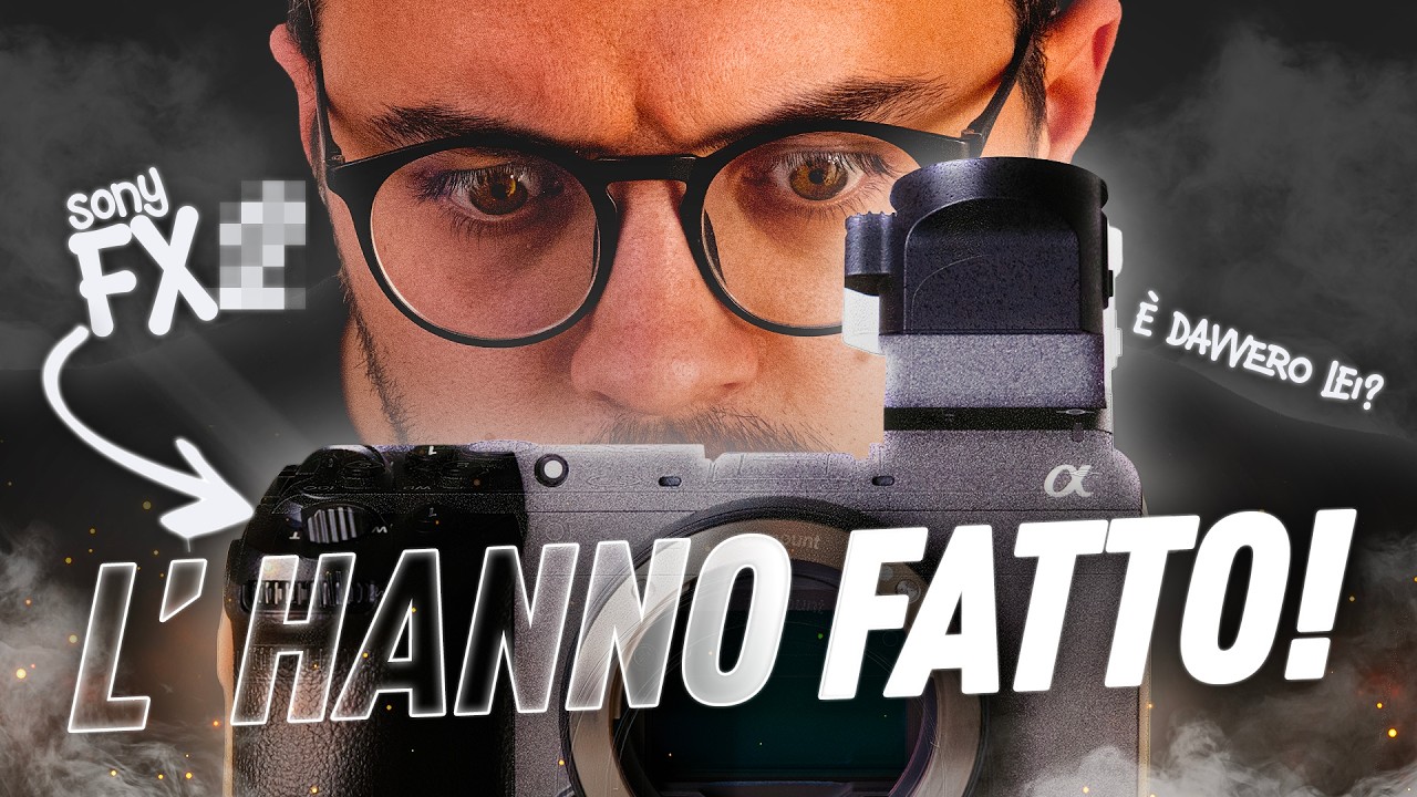 YouTube post by @simone_cioe for Audiio. Caption reads: Sony FX2: Prova sul Campo! PREZZO, CARATTERISTICH....