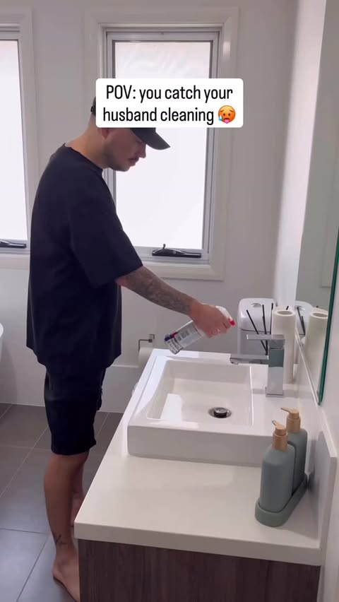 Instagram post by @daniandblake for Domestos. Caption reads: [...] you catch your husband cleaning....