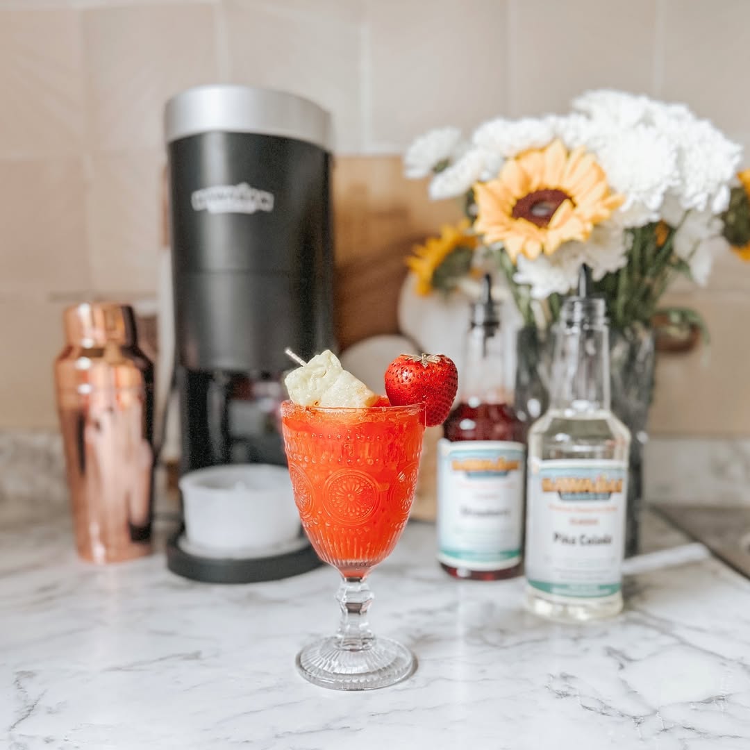 Instagram post by @mrscarr_ for apogeeagency. Caption reads: @hawaiianshavedice making cocktails even more fun....
