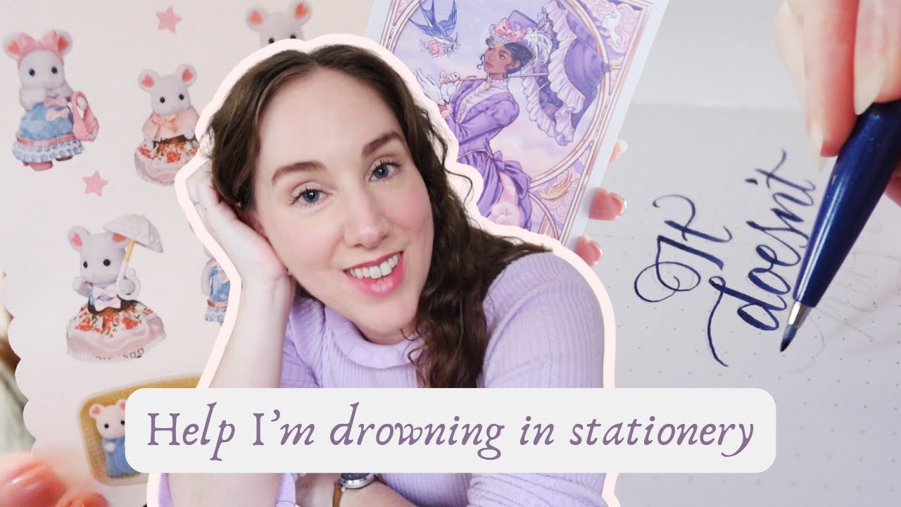 YouTube post by @ErinSmith for Toms Studio. Caption reads: New stationery hauls (even though I'm about to....