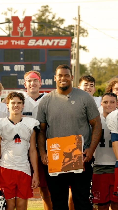 Instagram post by @thekelvinbanks for Little Caesars. Caption reads: getting the season started right with....