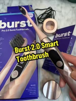 TikTok post by @kmariehack33 for Burst Oral Care. Caption reads: [...] #teeth #OralCare #TikTokMadeMeBuyIt @BURST....