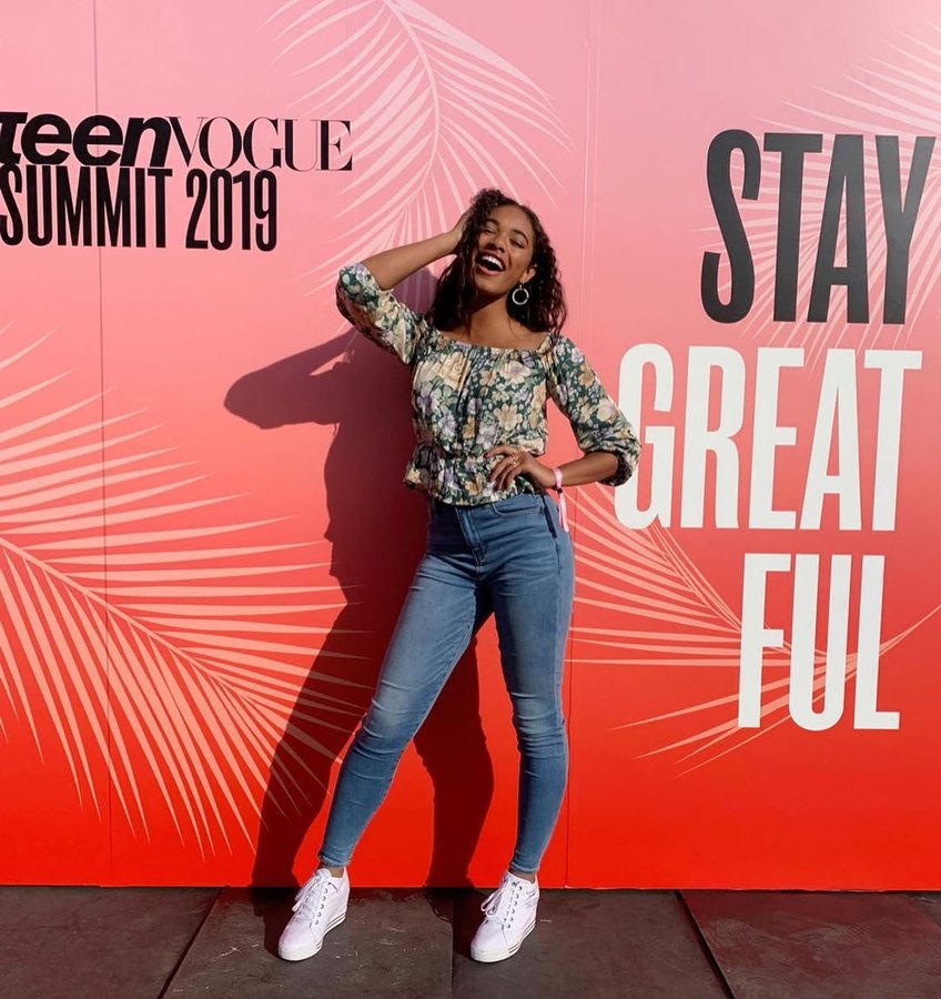 Instagram post by @chandlerlkinney for Teen Vogue. Caption reads: Such an inspiring day at @TeenVogue 2019 Summit....