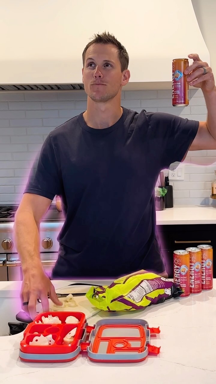 Instagram post by @andrewdeast for Sparkling Ice. Caption reads: need all the help i can get in the mornings trying....