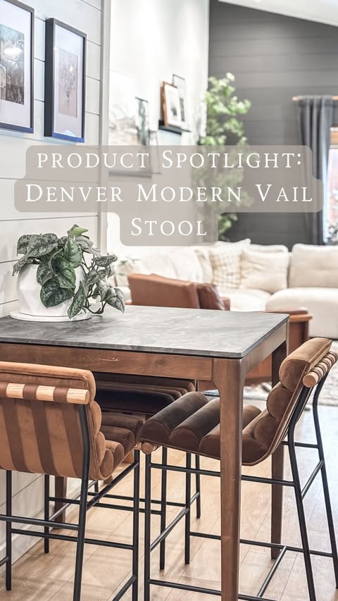 Instagram post by @surryplace for Denver Modern. Caption reads: I decided to try a high-top dining table in this....