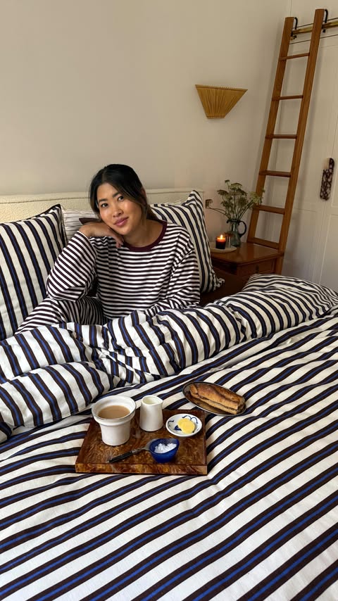 Instagram post by @jessica_nguyen_ for Sheet Society. Caption reads: [...] in my new flannelette sheets from....