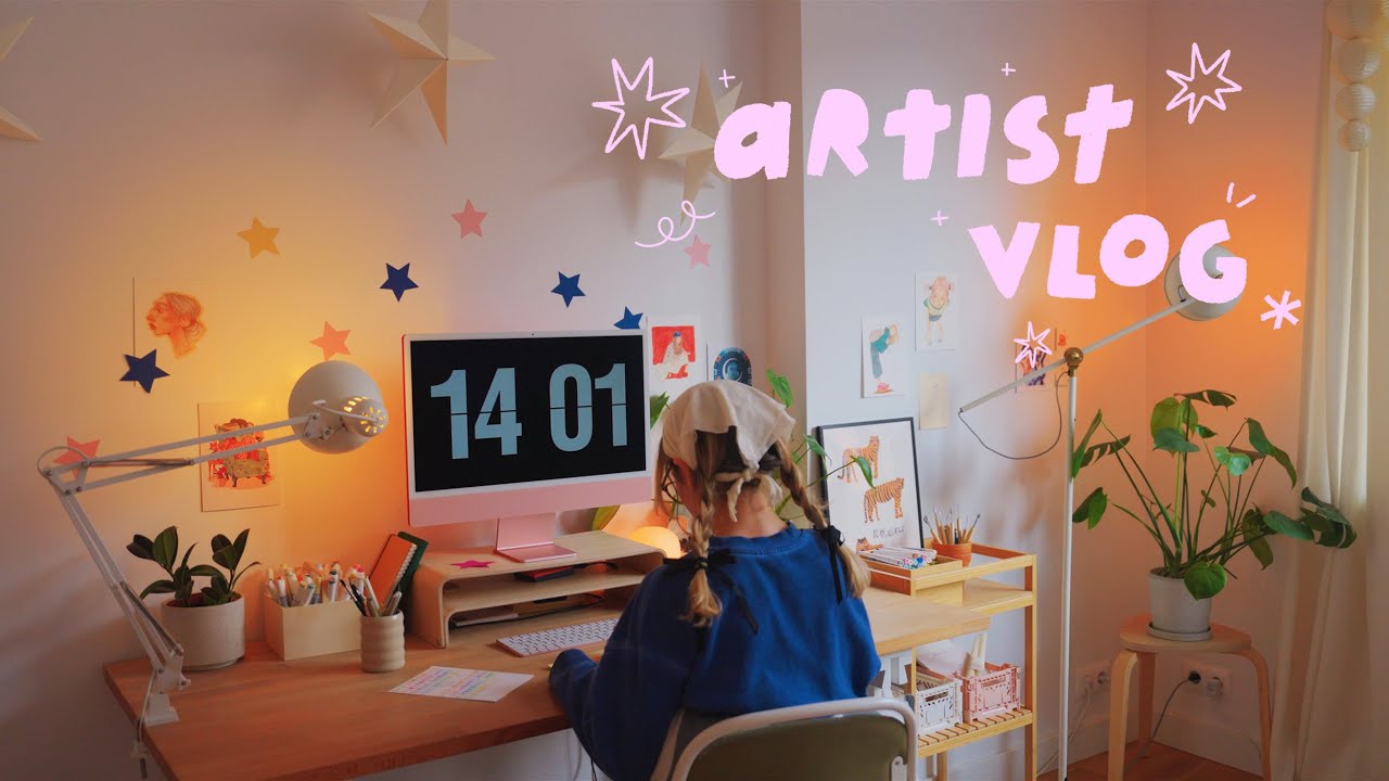 YouTube post by @magdalina.dianova for Ohuhu. Caption reads: [...] at home 🍪 ✶ Procreate brush mentioned ✶....