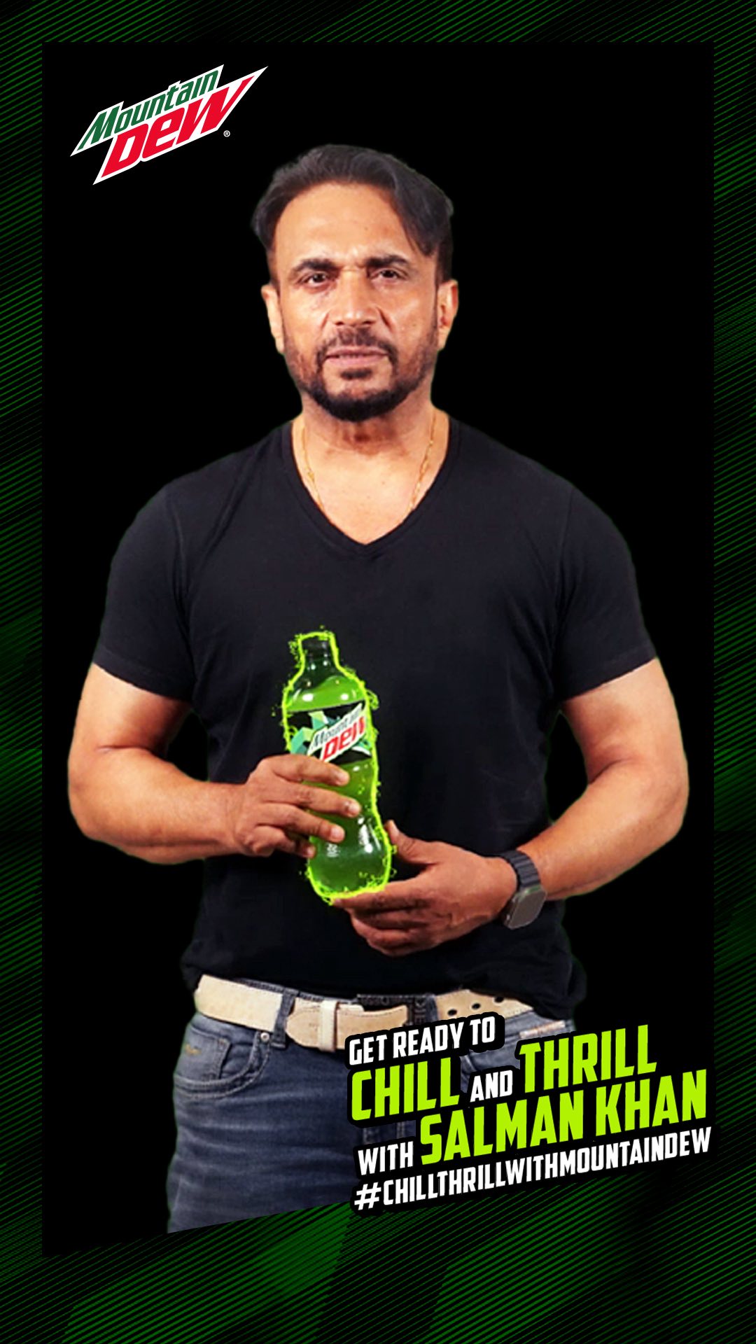 Instagram post by @jordy_patel for Mountain Dew. Caption reads: Chill bhi aur thrill bhi – matlab too much....