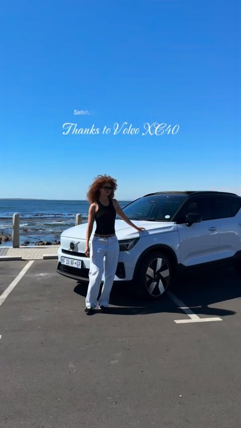 Instagram post by @carmen.solomons for Volvo Cars. Caption reads: Cruising through Cape Town in the Volvo XC40....