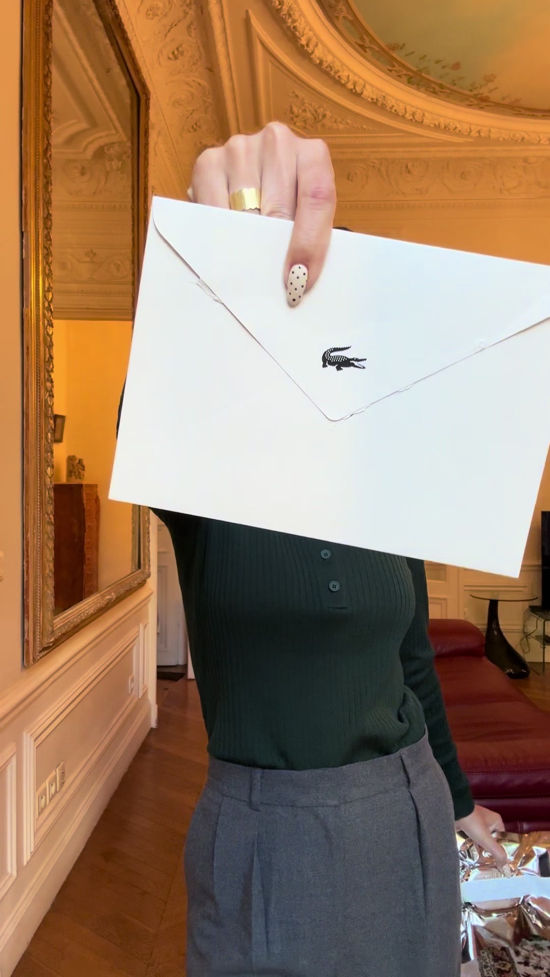 TikTok post by @florsosadd for Lacoste. Caption reads: Showtime 🐊 @Lacoste #pfw #fyp .