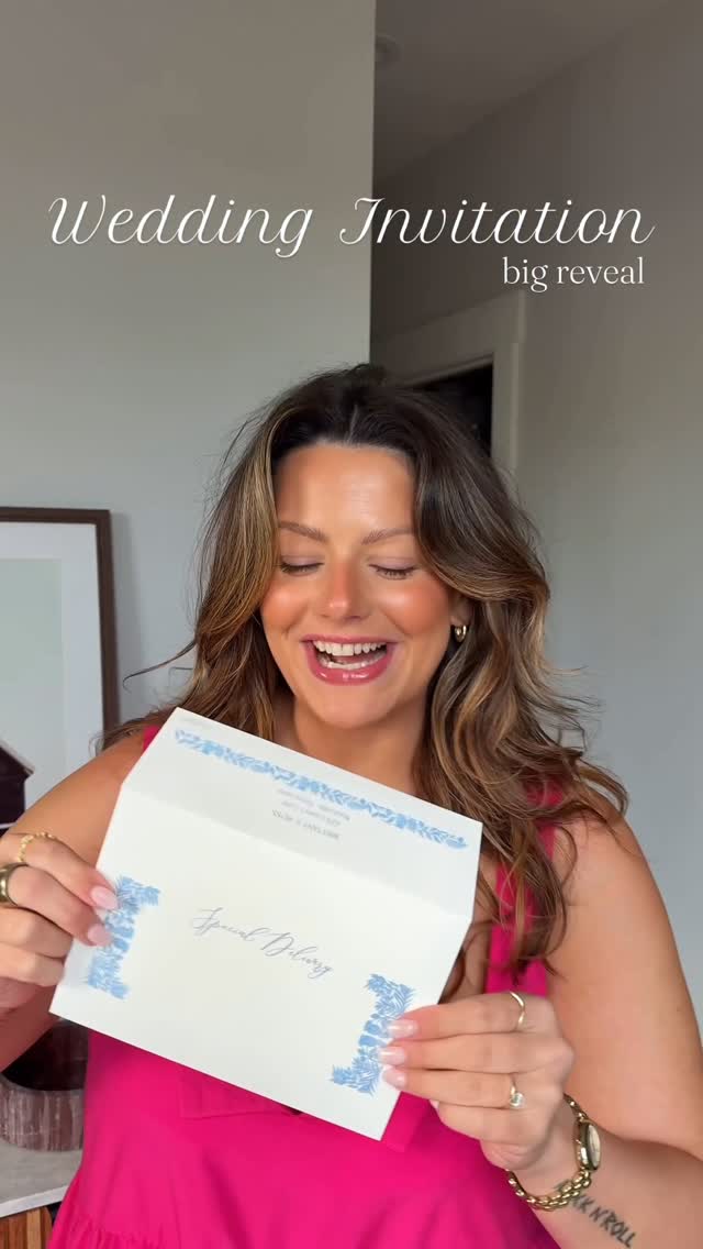 Instagram post by @balanced_brittany for Minted. Caption reads: Better than I could’ve imagined 🕊️🌊💍....